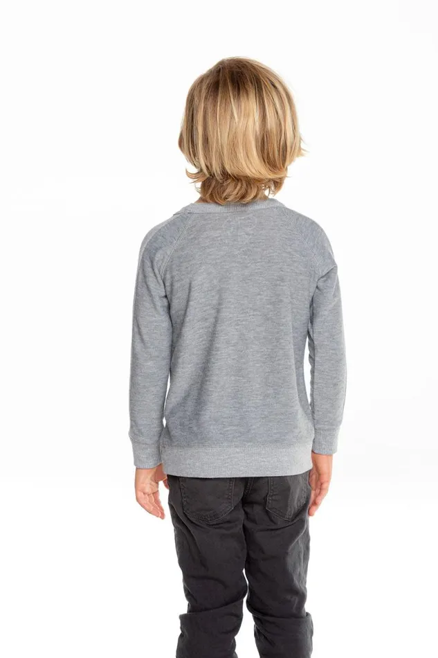 Kids Chaser Brand Boys Boys Cozy Knit Long Sleeve Rib Panel Raglan Pullover
