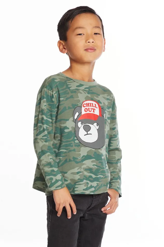Kids Chaser Brand Boys Chill Out Boys Long Sleeve Crew Neck Tee