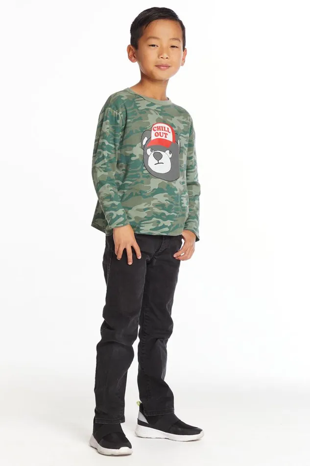 Kids Chaser Brand Boys Chill Out Boys Long Sleeve Crew Neck Tee