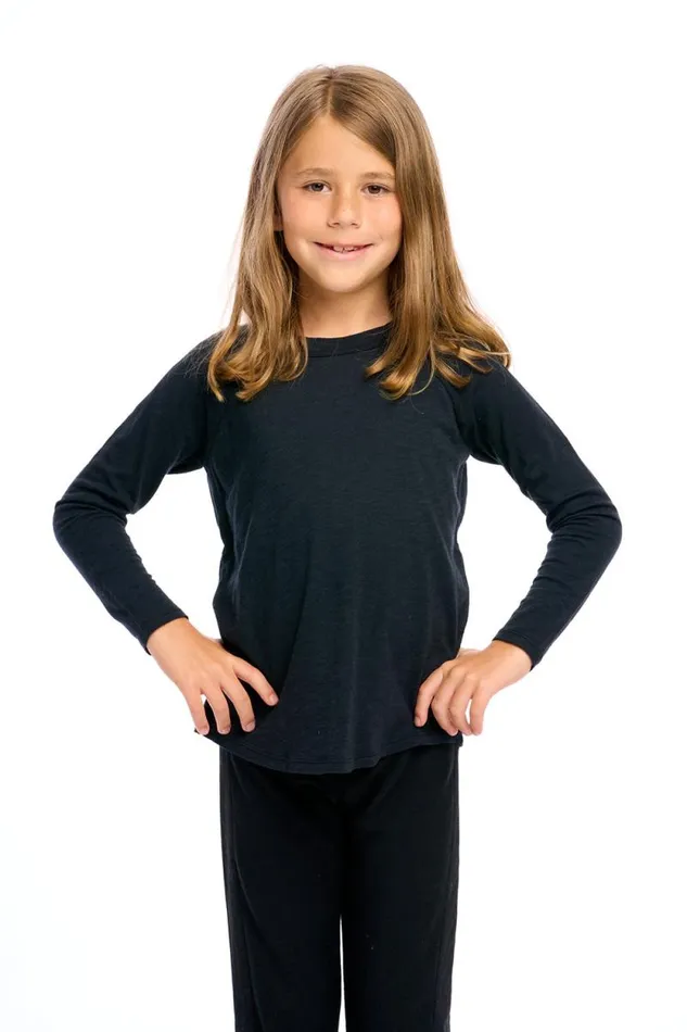 Kids Chaser Brand Boys Gauze Jersey Long Sleeve Blocked Raglan Baseball Tee