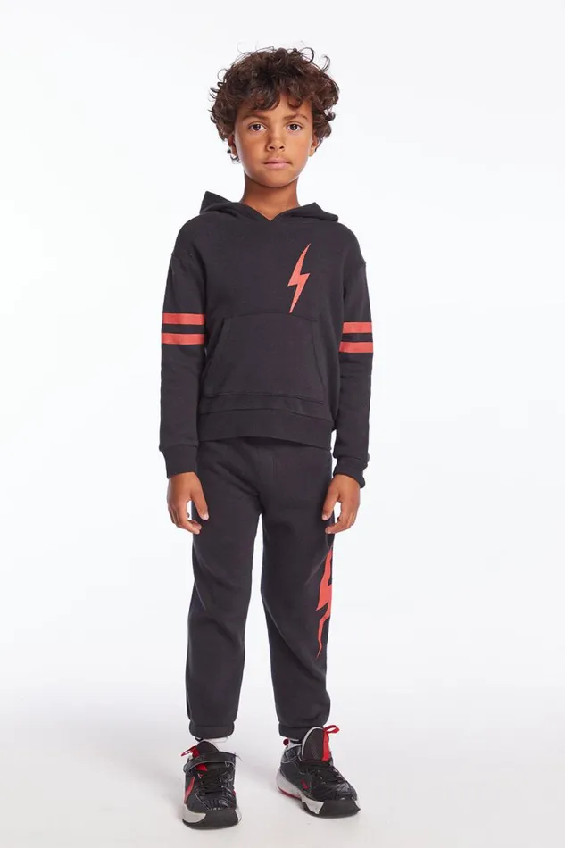 Kids Chaser Brand Boys Red Bolt Boys Pullover Hoodie