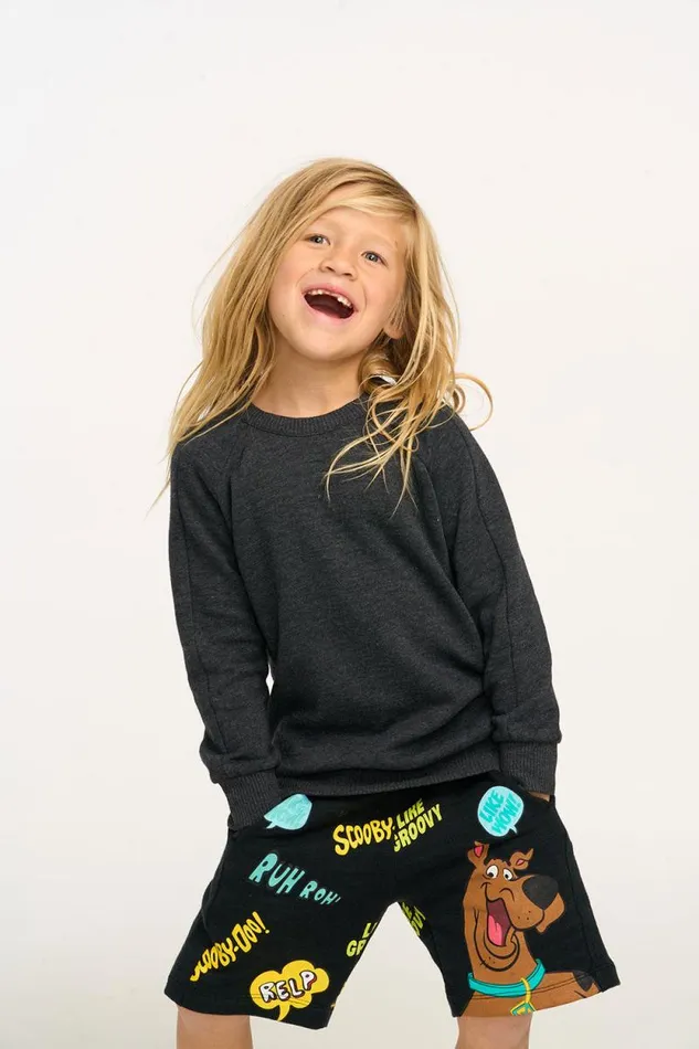 Kids Chaser Brand Boys Shadow Black Long Sleeve Pullover