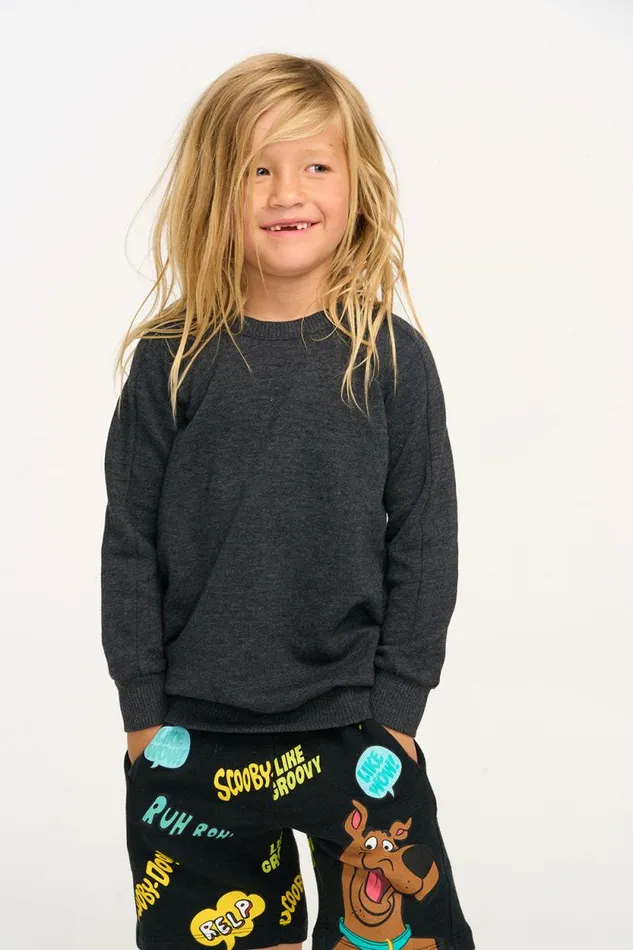 Kids Chaser Brand Boys Shadow Black Long Sleeve Pullover