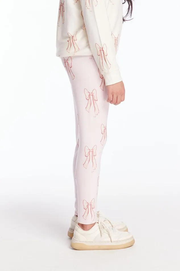 Kids Chaser Brand Girls Allover Bows Pant Girls Classic Legging