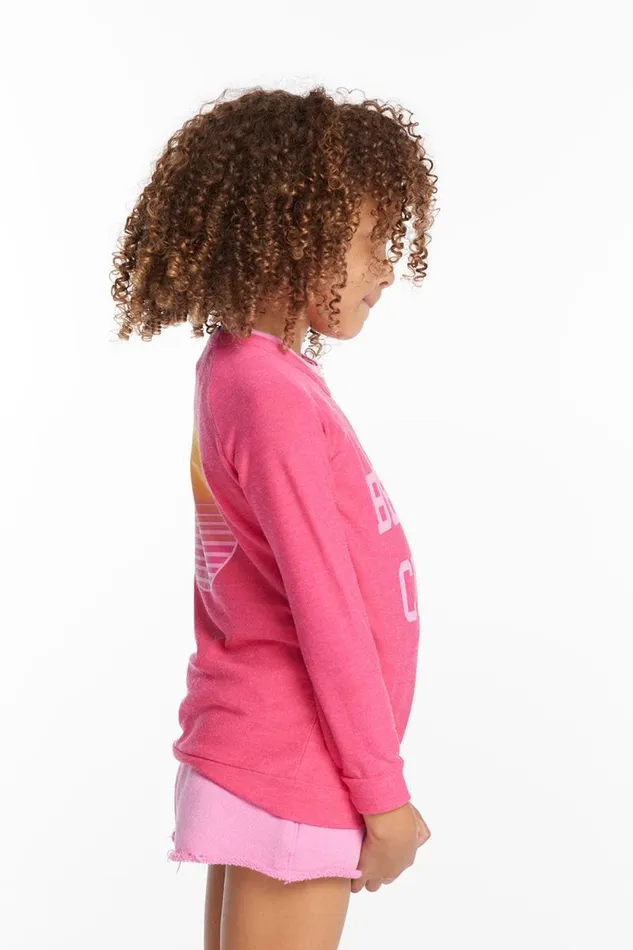 Kids Chaser Brand Girls Beach Club Girls Cozy Knit Raglan Pullover