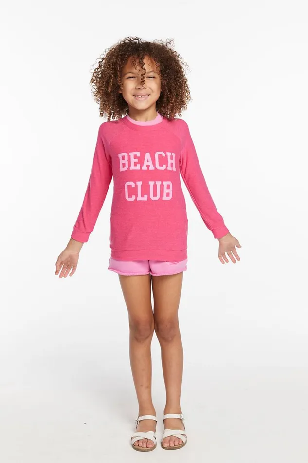 Kids Chaser Brand Girls Beach Club Girls Cozy Knit Raglan Pullover
