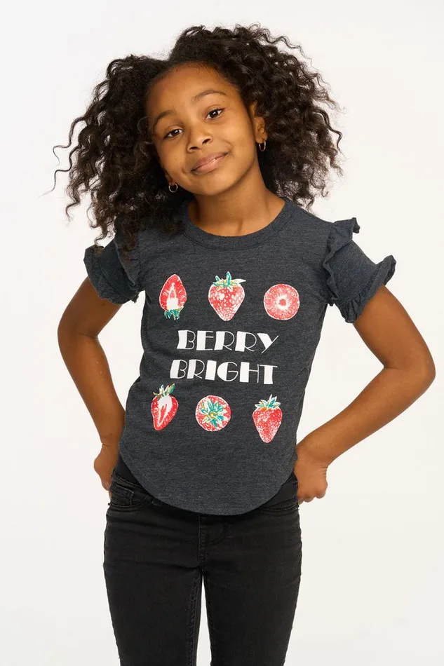 Kids Chaser Brand Girls Berry Bright Ruffle Sleeve Tee