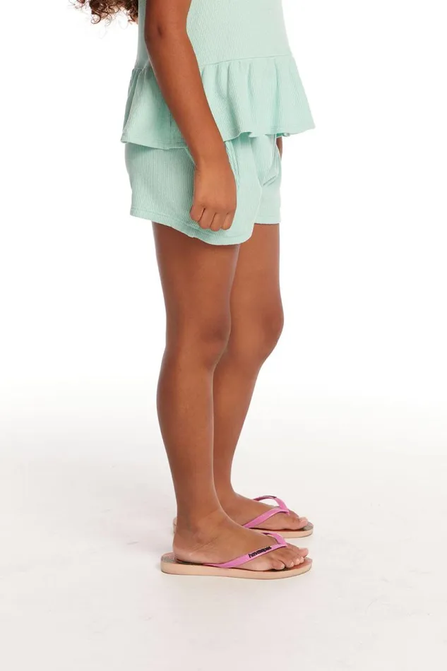 Kids Chaser Brand Girls Jade Spring Bud Waffle Knit Girls Short