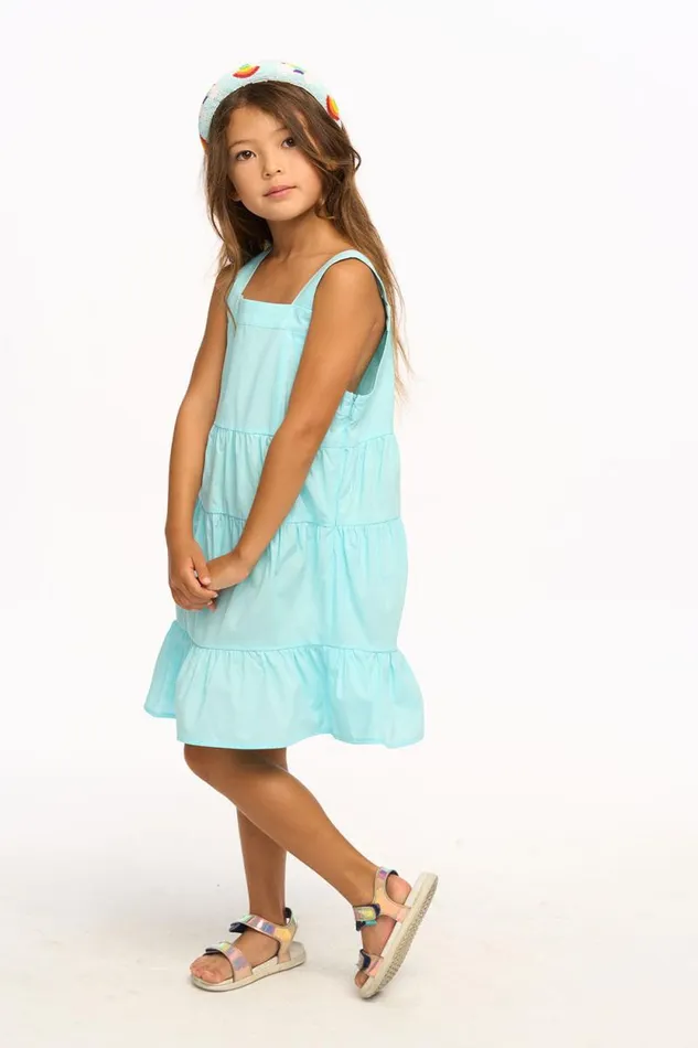 Kids Chaser Brand Girls Nova Cotton Poplin Tank Dress 8211 Clear Blue
