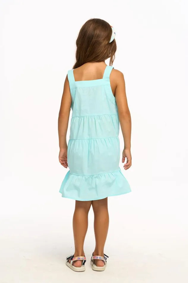 Kids Chaser Brand Girls Nova Cotton Poplin Tank Dress 8211 Clear Blue