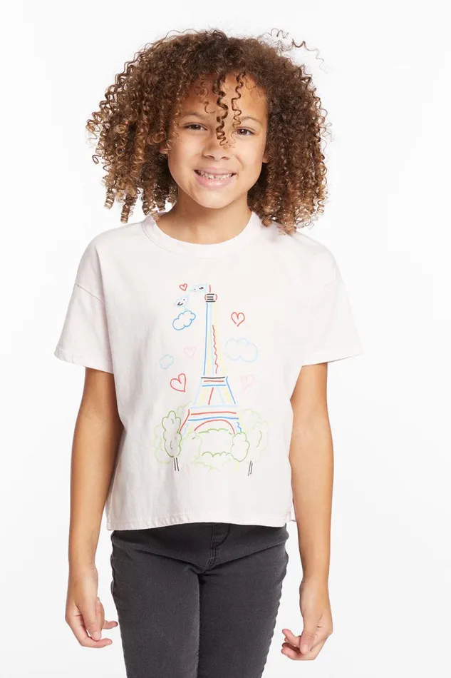 Kids Chaser Brand Girls Paris Sketch Girls Tee