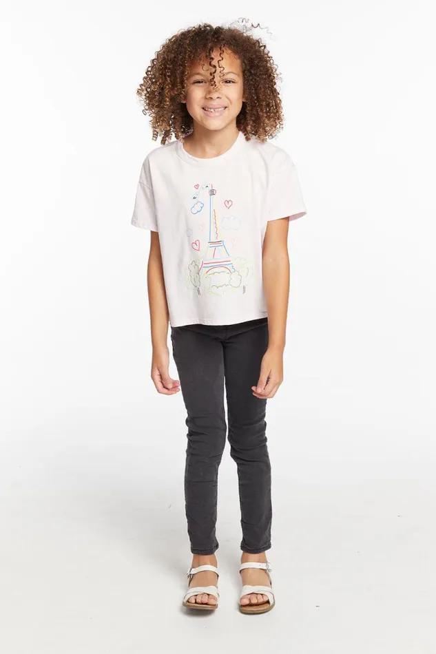 Kids Chaser Brand Girls Paris Sketch Girls Tee