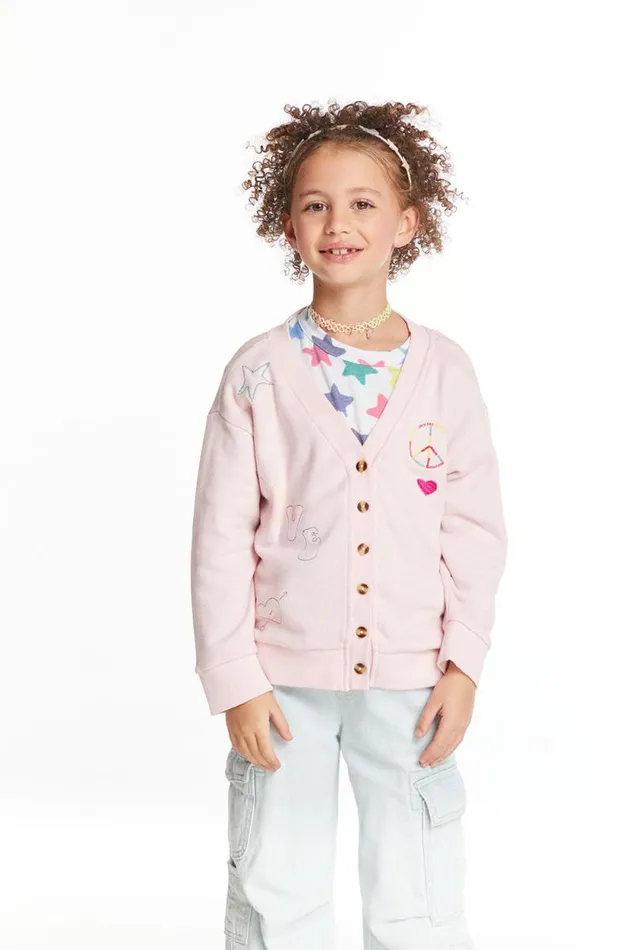 Kids Chaser Brand Girls Peace Love Smile Girls Cardigan