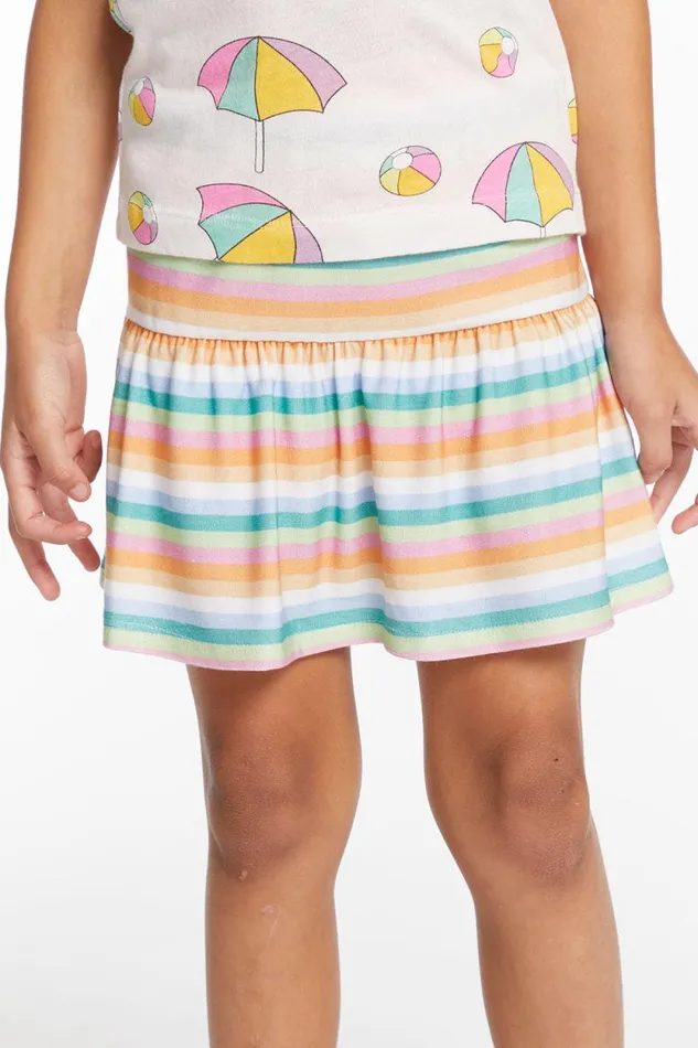 Kids Chaser Brand Girls Peplum Sunshine Stripe Girls Skort