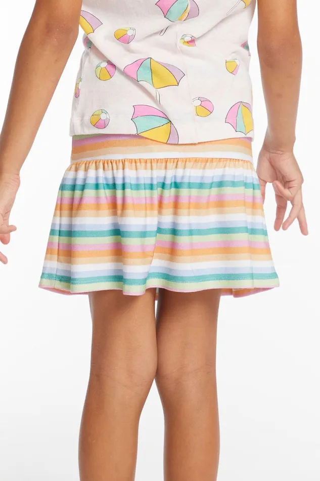 Kids Chaser Brand Girls Peplum Sunshine Stripe Girls Skort
