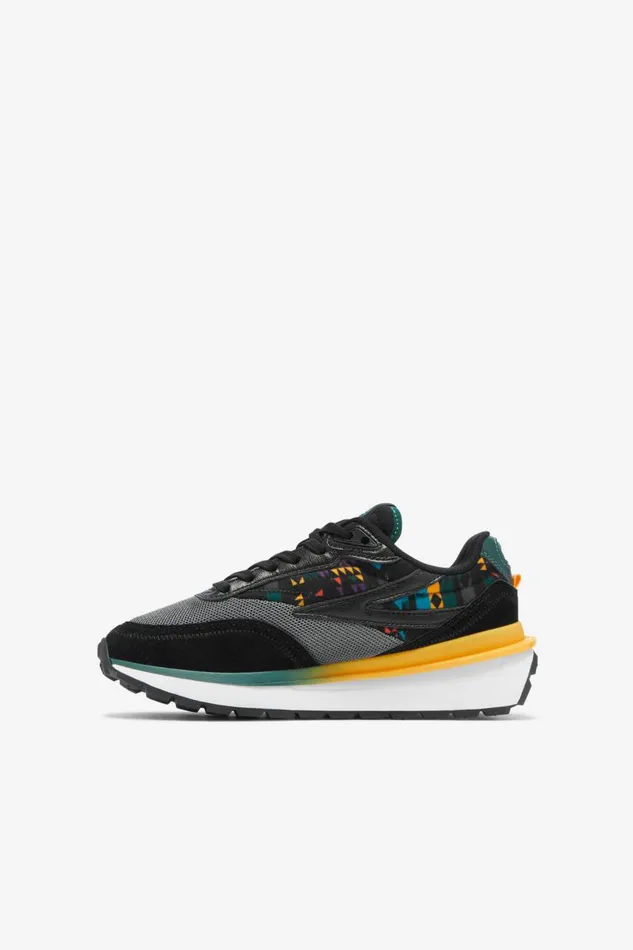 Kids Fila Big Kids 357 Big Renno Black June Bug Saffron Kids Fila Big Kids 357 Big Renno Black June Bug Saffron