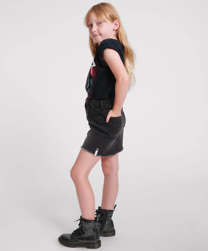 Kids KIDS BLACK PUNK 2020 MINI HIGH WAIST DENIM SKIRT One Teaspoon Kids Kids KIDS BLACK PUNK 2020 MINI HIGH WAIST DENIM SKIRT One Teaspoon Kids