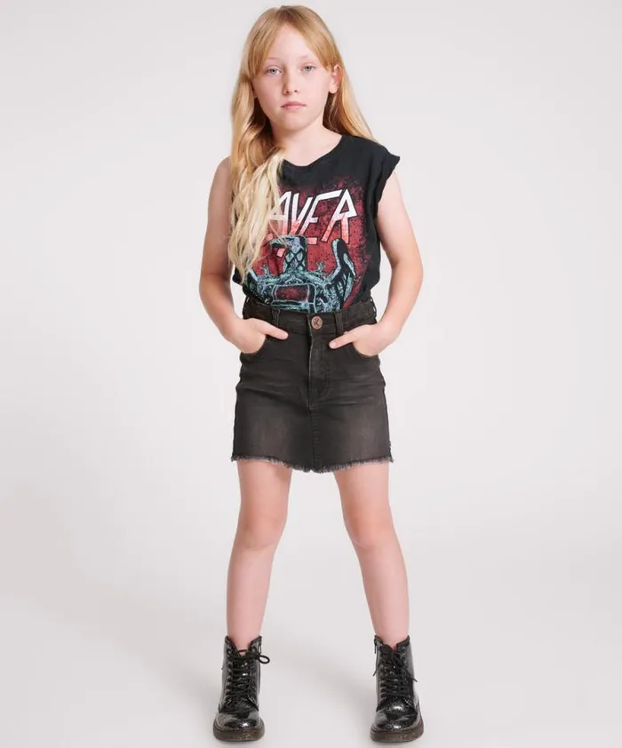 Kids KIDS BLACK PUNK 2020 MINI HIGH WAIST DENIM SKIRT One Teaspoon Kids Kids KIDS BLACK PUNK 2020 MINI HIGH WAIST DENIM SKIRT One Teaspoon Kids