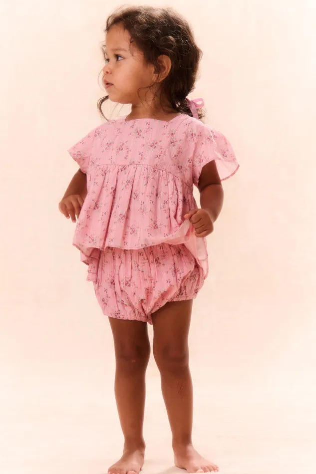 Kids LoveShackFancy Baby Baby Nalina Bloomer Pink Dusk