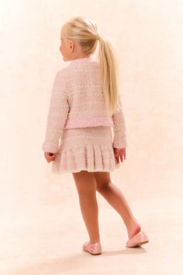 Kids LoveShackFancy Girls Girls Loki Knit Cardigan Vanilla Blush
