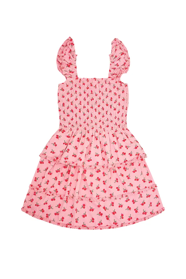 Kids LoveShackFancy Girls Girls Marcelline Dress Cherry Pink