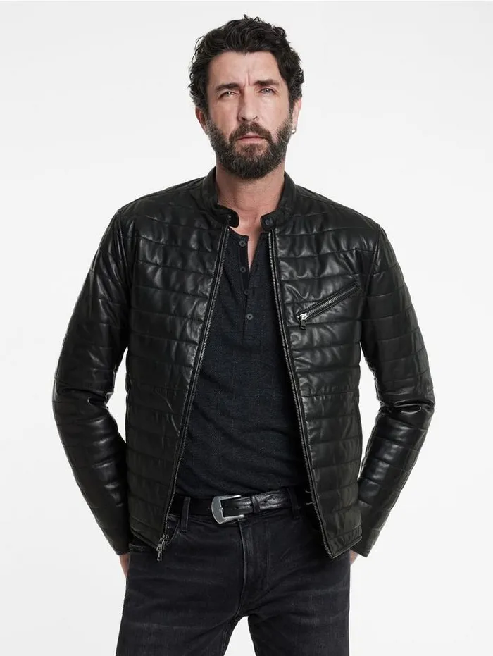 KITT QUILTED RACER JACKET Black Men John Varvatos Coats And Jackets