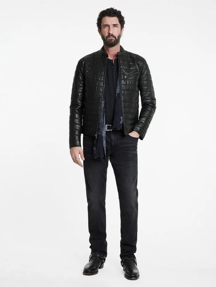 KITT QUILTED RACER JACKET Black Men John Varvatos Coats And Jackets