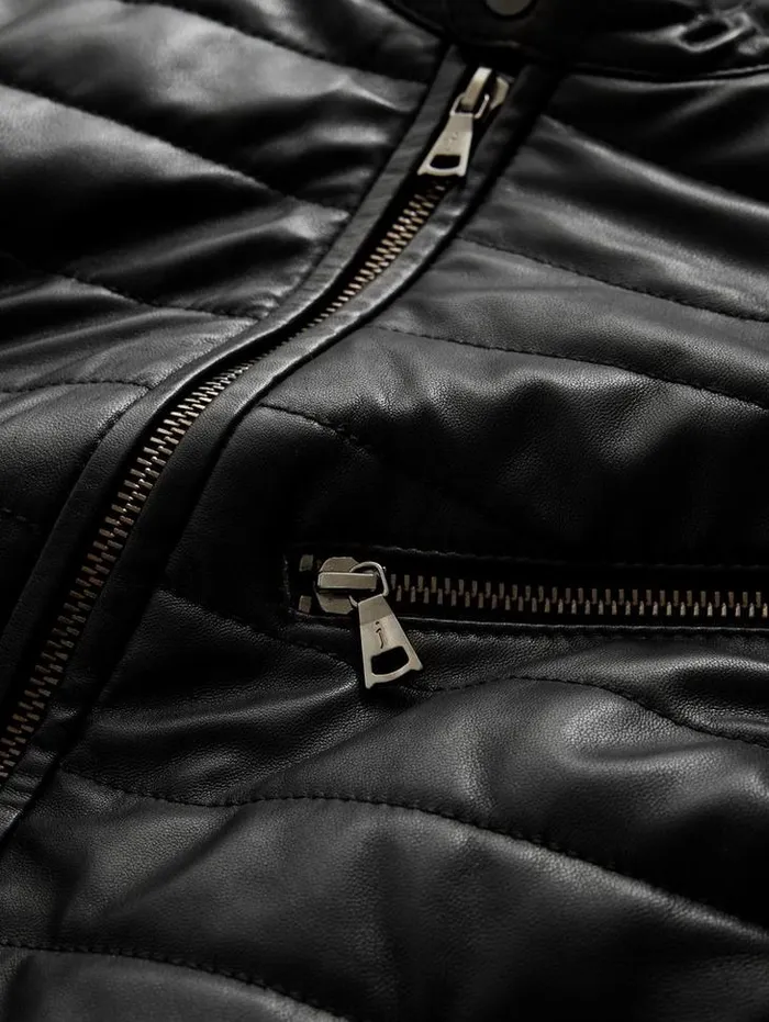 KITT QUILTED RACER JACKET Black Men John Varvatos Coats And Jackets