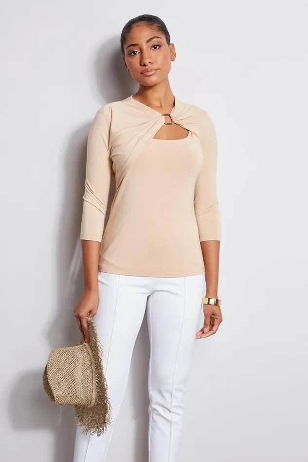Knits and Sweaters Women Elie Tahari Detail Ring Knit SAND