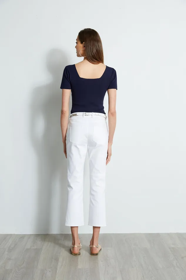 Knits and Sweaters Women Elie Tahari Short Sleeve Contour Sweater STARGAZER