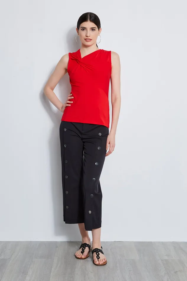 Knits and Sweaters Women Elie Tahari Sleeveless Asymmetric Twist Knit TROPIC RED