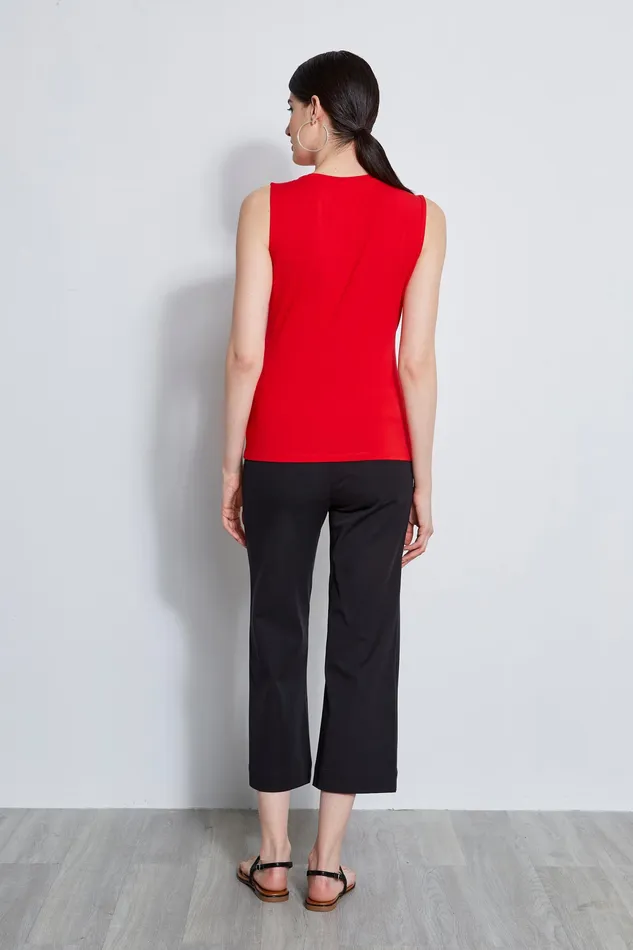 Knits and Sweaters Women Elie Tahari Sleeveless Asymmetric Twist Knit TROPIC RED