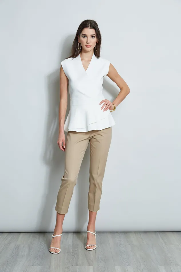 Knits and Sweaters Women Elie Tahari Wrap Peplum Sweater Sky White