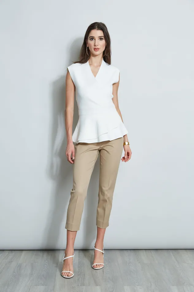 Knits and Sweaters Women Elie Tahari Wrap Peplum Sweater Sky White