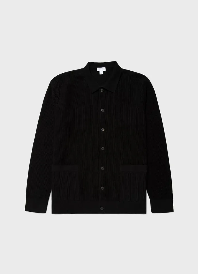 Knitted Jacket Black Men SUNSPEL Knitwear