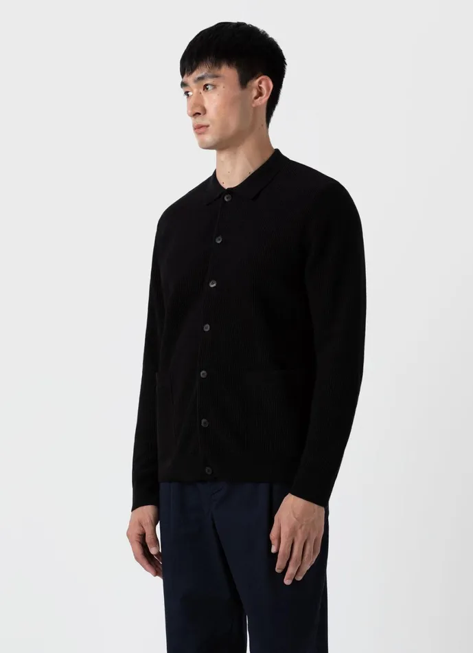 Knitted Jacket Black Men SUNSPEL Knitwear