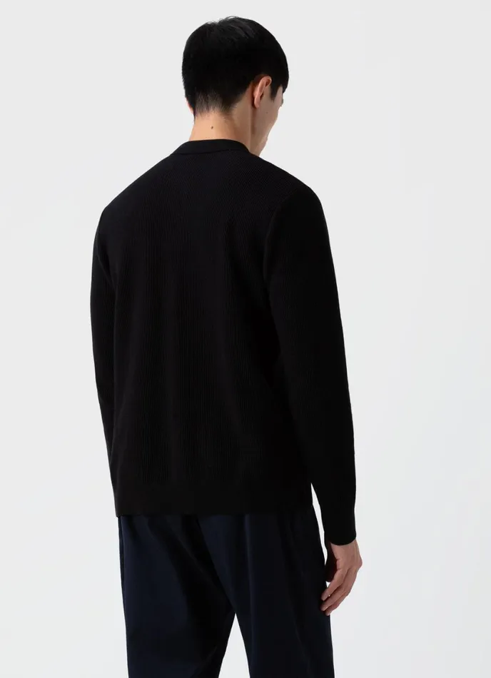 Knitted Jacket Black Men SUNSPEL Knitwear