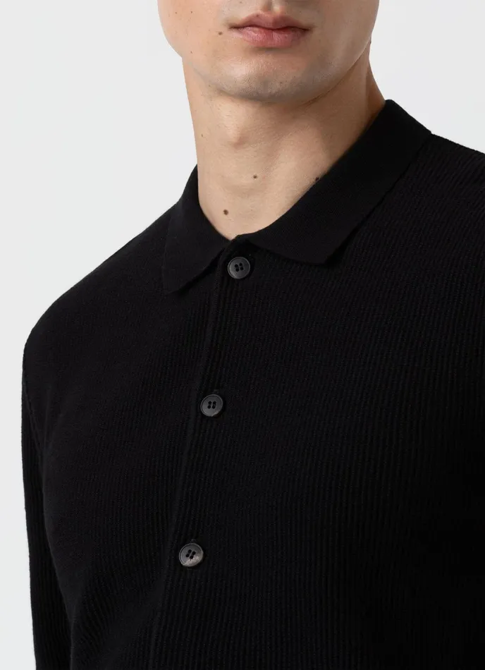 Knitted Jacket Black Men SUNSPEL Knitwear