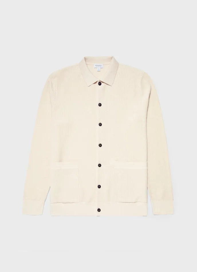 Knitted Jacket Ecru Men SUNSPEL Knitwear