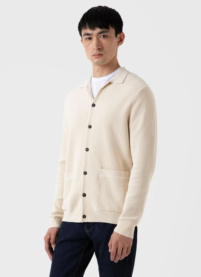 Knitted Jacket Ecru Men SUNSPEL Knitwear