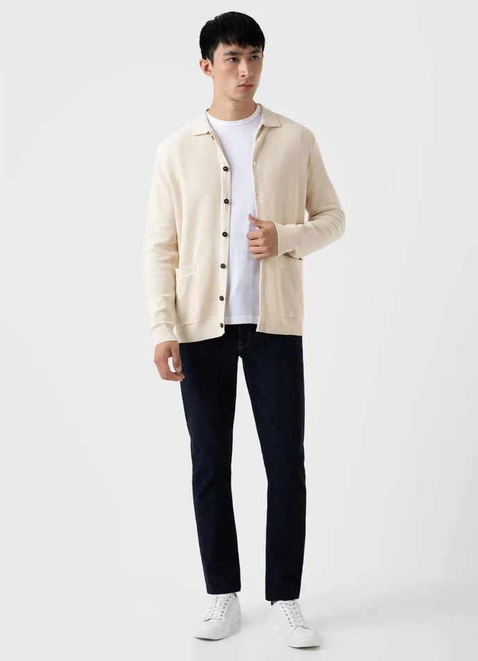 Knitted Jacket Ecru Men SUNSPEL Knitwear