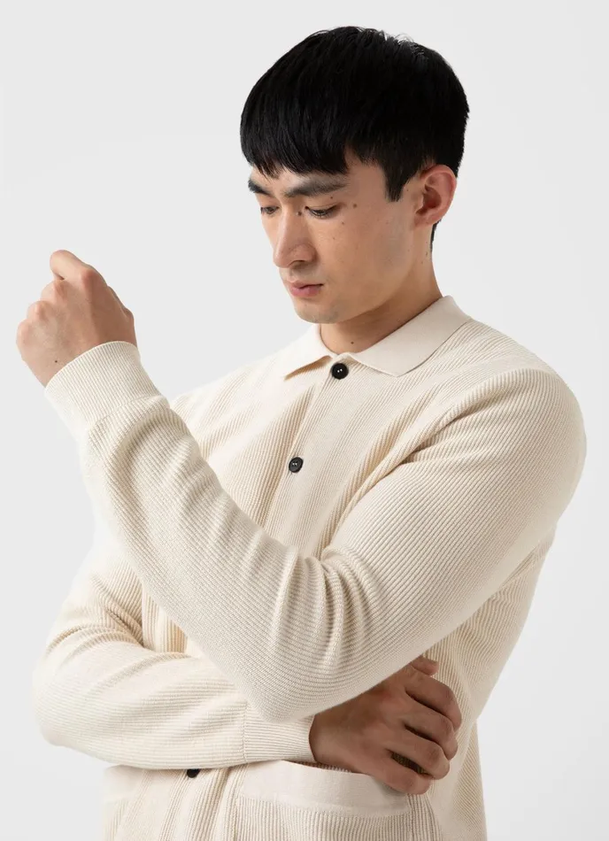 Knitted Jacket Ecru Men SUNSPEL Knitwear