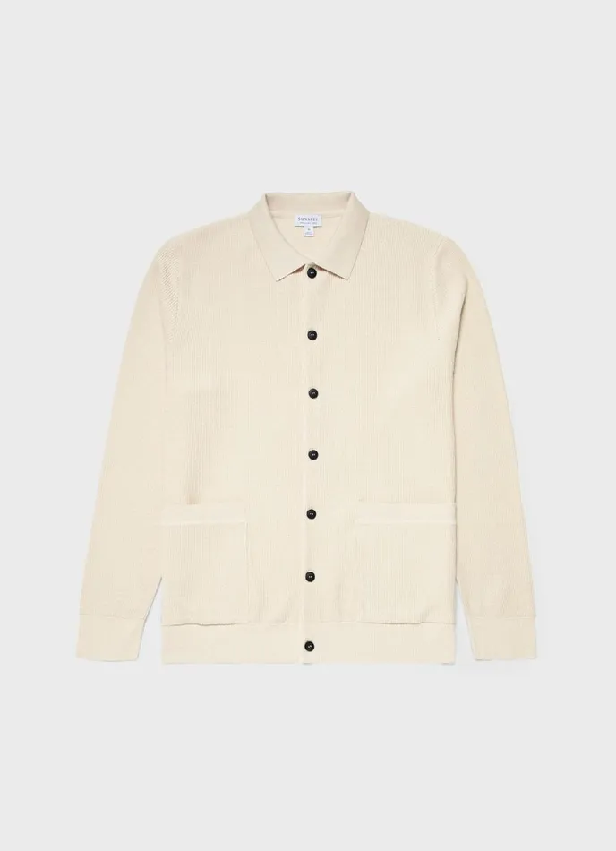 Knitted Jacket Ecru Men SUNSPEL Knitwear