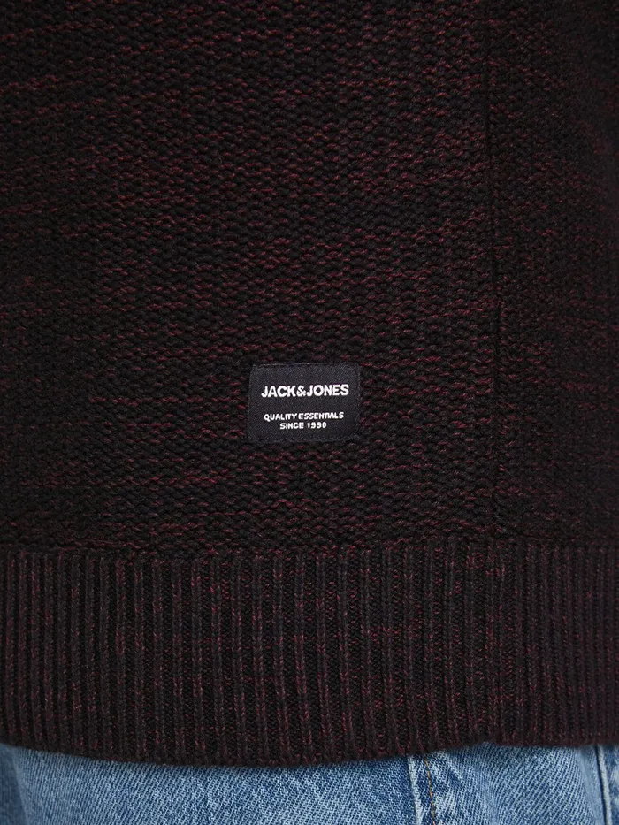 Knitwear JACK and JONES Mens DIP DYE KNITTED PULLOVER Red Port Royale Gift for Friend