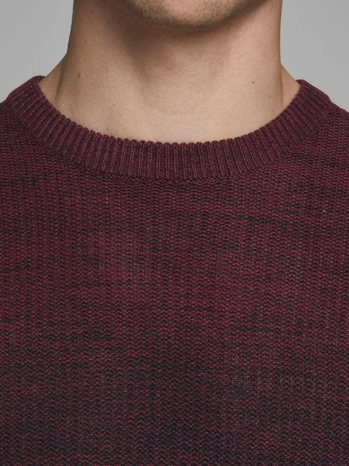 Knitwear JACK and JONES Mens DIP DYE KNITTED PULLOVER Red Port Royale Gift for Friend