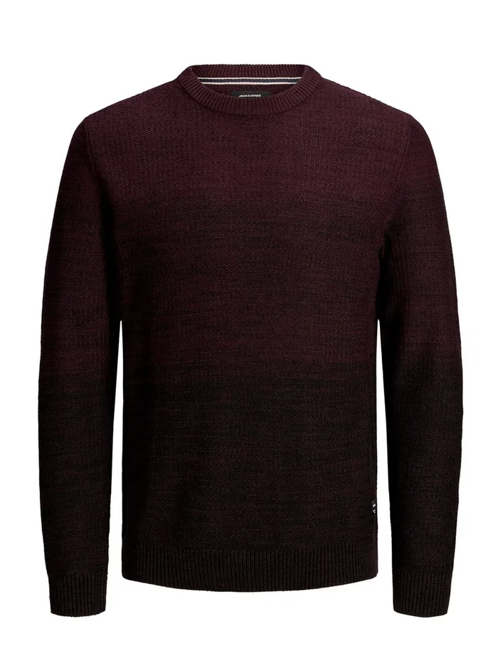 Knitwear JACK and JONES Mens DIP DYE KNITTED PULLOVER Red Port Royale Gift for Friend