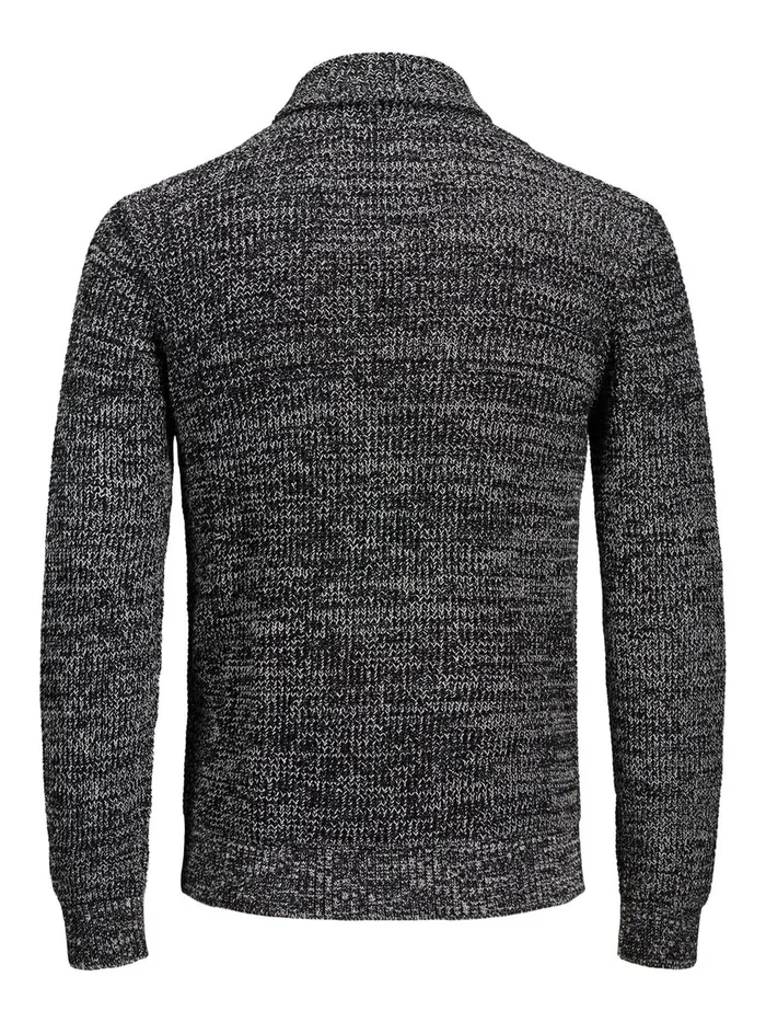 Knitwear JACK and JONES Mens SHAWL NECK KNITTED PULLOVER Grey Black Gift 4 You
