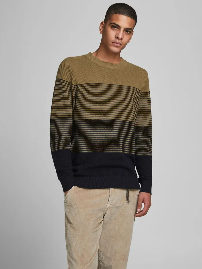 Knitwear JACK and JONES Mens STRIPED KNITTED PULLOVER Green Kangaroo Gift 4 You Knitwear JACK and JONES Mens STRIPED KNITTED PULLOVER Green Kangaroo Gift 4 You