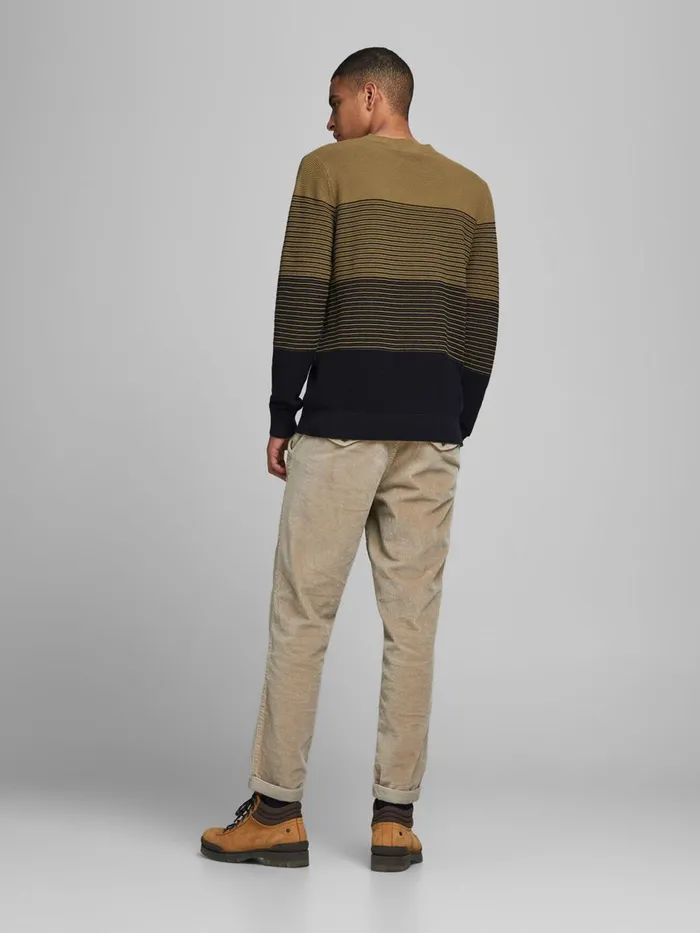Knitwear JACK and JONES Mens STRIPED KNITTED PULLOVER Green Kangaroo Gift 4 You