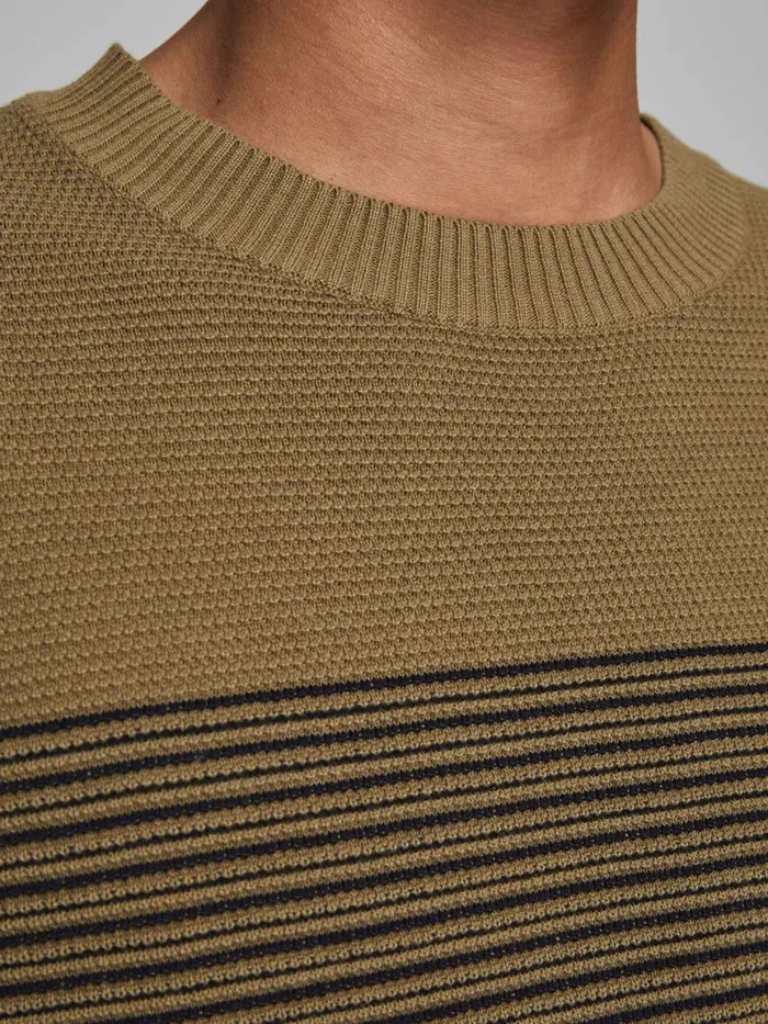 Knitwear JACK and JONES Mens STRIPED KNITTED PULLOVER Green Kangaroo Gift 4 You
